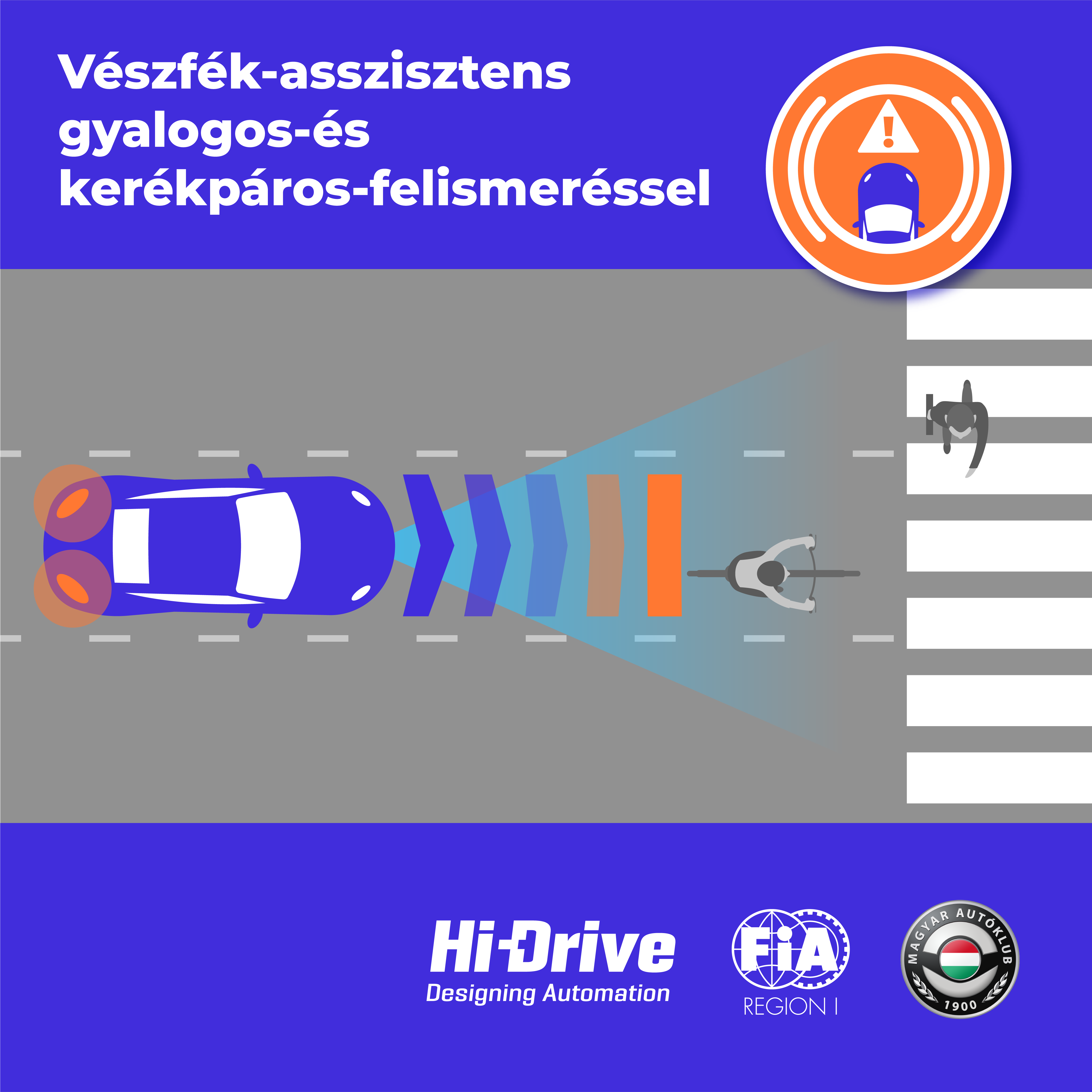 Vészfék-asszisztens gyalogos-és kerékpáros-felismeréssel